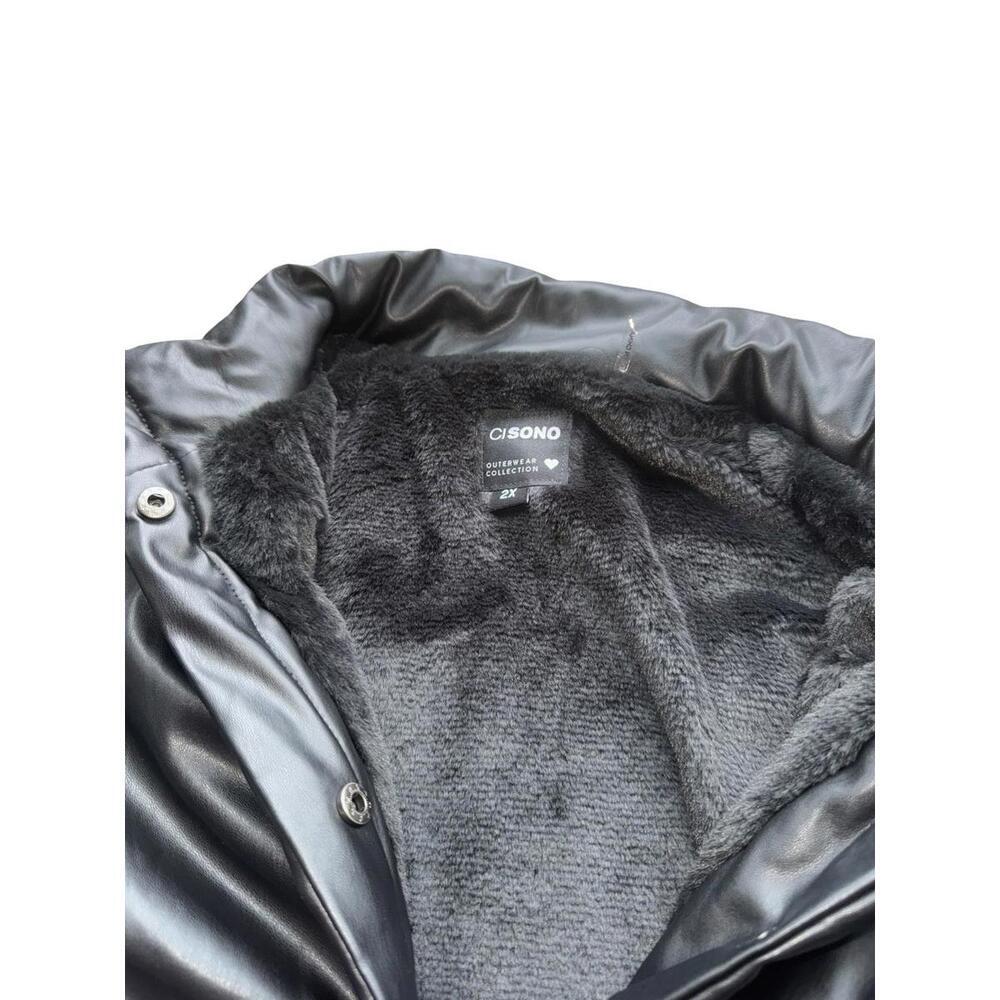 CI Sono Women’s  Black Jacket Size 2X New Faux Fur - Picture 6 of 6